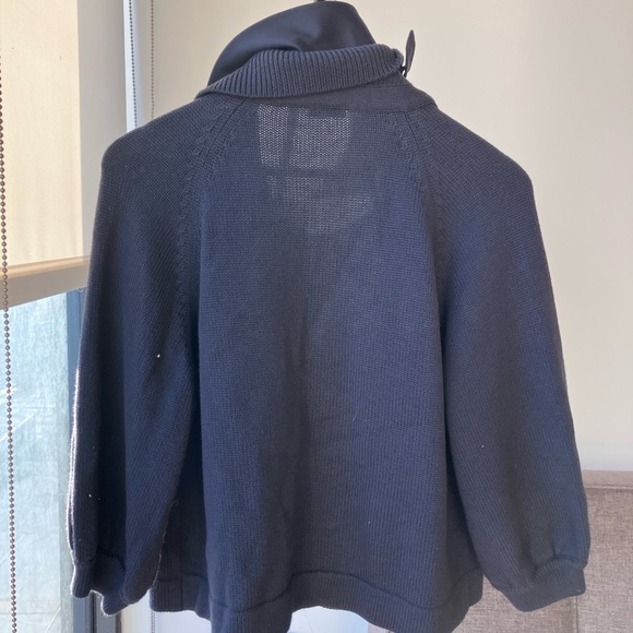 Akris Punto black blue wool cotton cardigan - Picture 4 of 7